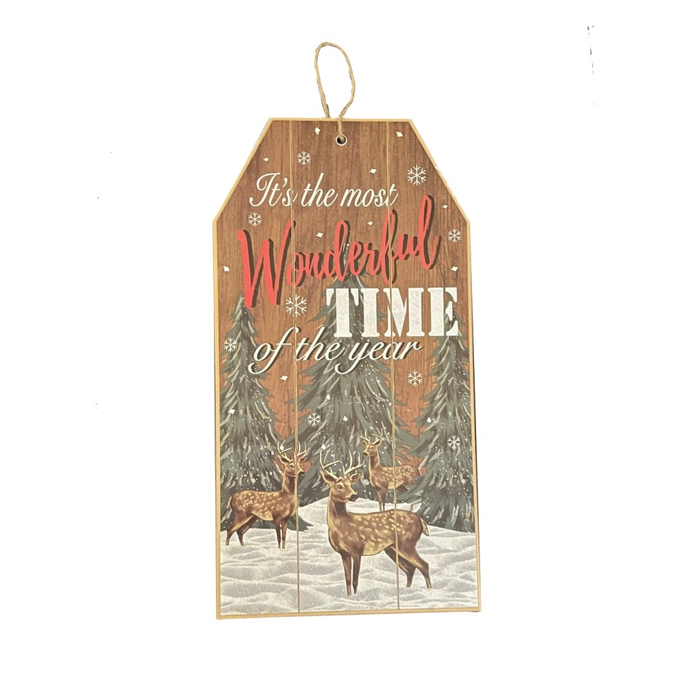 “It’s The Most Wonderful Time of The Year” Graphic Hanging Sign / Shelf Sign